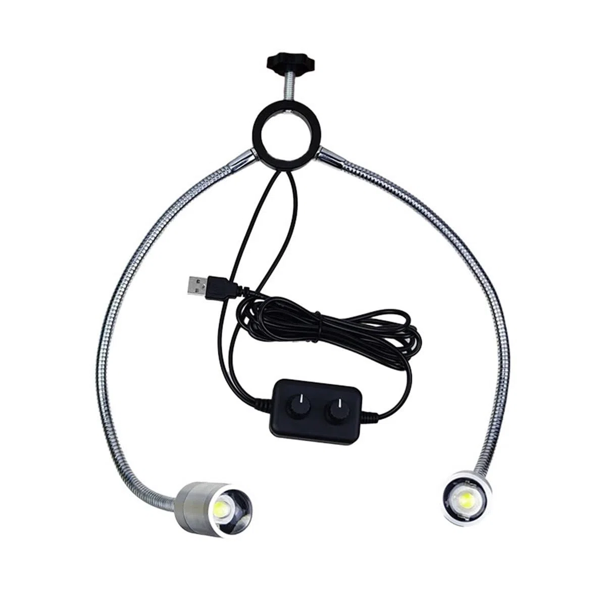 Accesorios Para Microscopios Foco de cuello de cisne doble, foco LED ajustable, lámpara iluminadora de pilar de 25/32 mm con cuello de cisne for microscopio estereoscópico, cámara digital Durabilidad