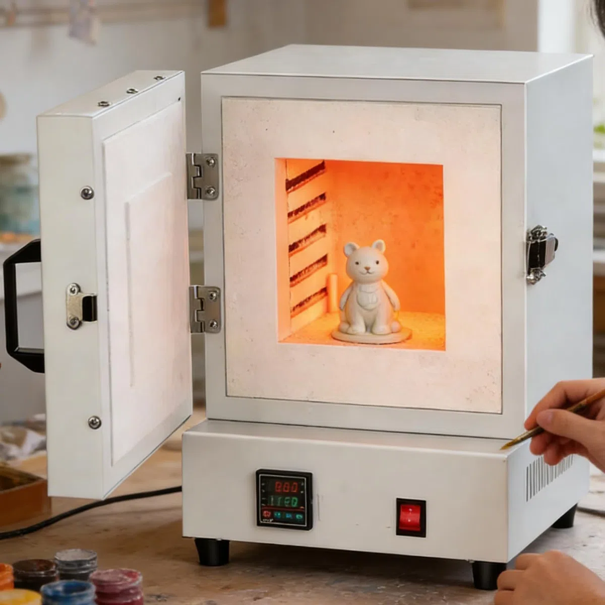 Horno De Mufla Cerrado De Laboratorio 2000W, Horno De Alta Temperatura 1150℃ De Fibra Cerámica, para Fundición De Metales, Joyería Y Sinterización De Cerámica