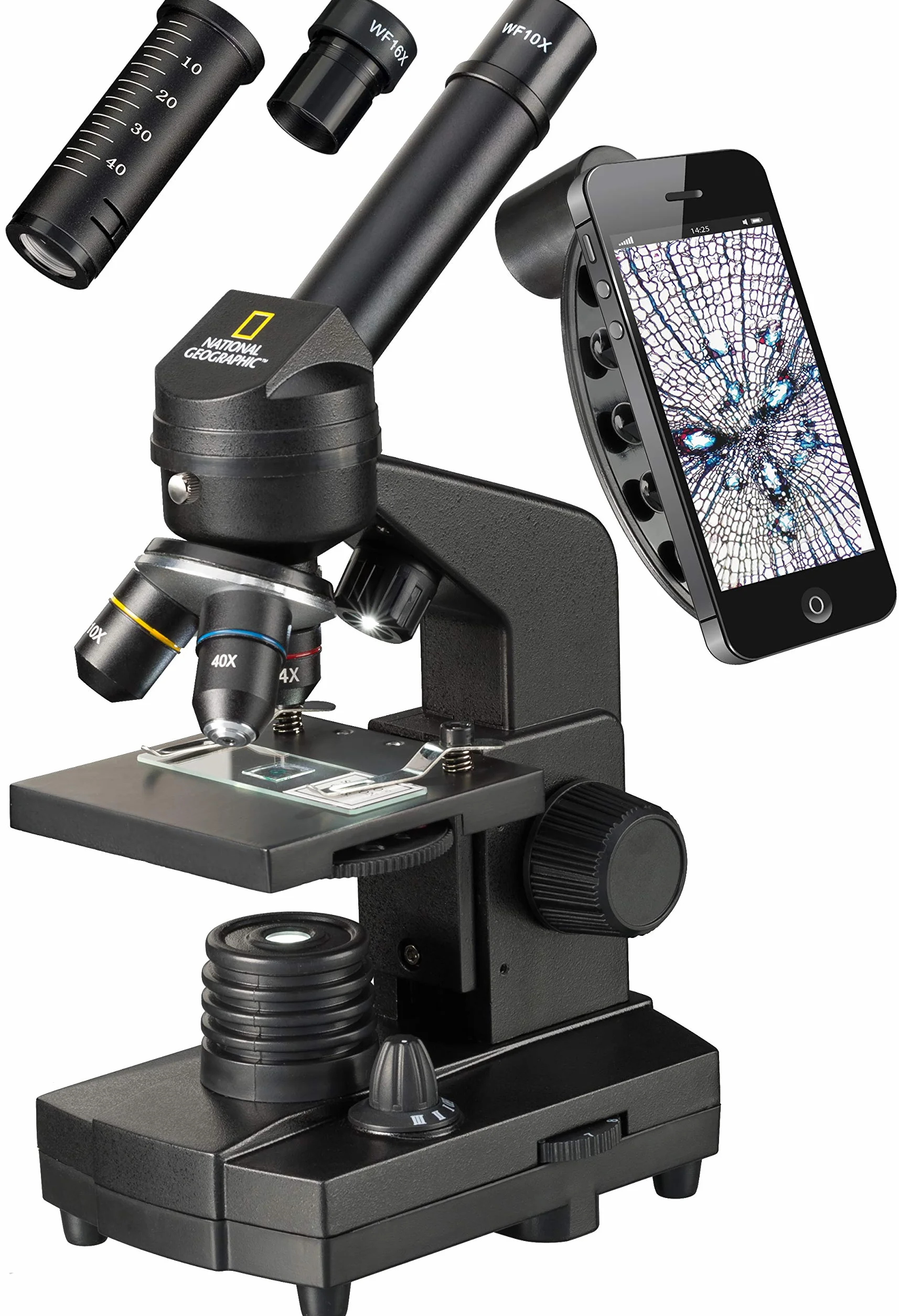 Bresser Microscopio National Geographic 40x-1280x con Soporte para Smartphone
