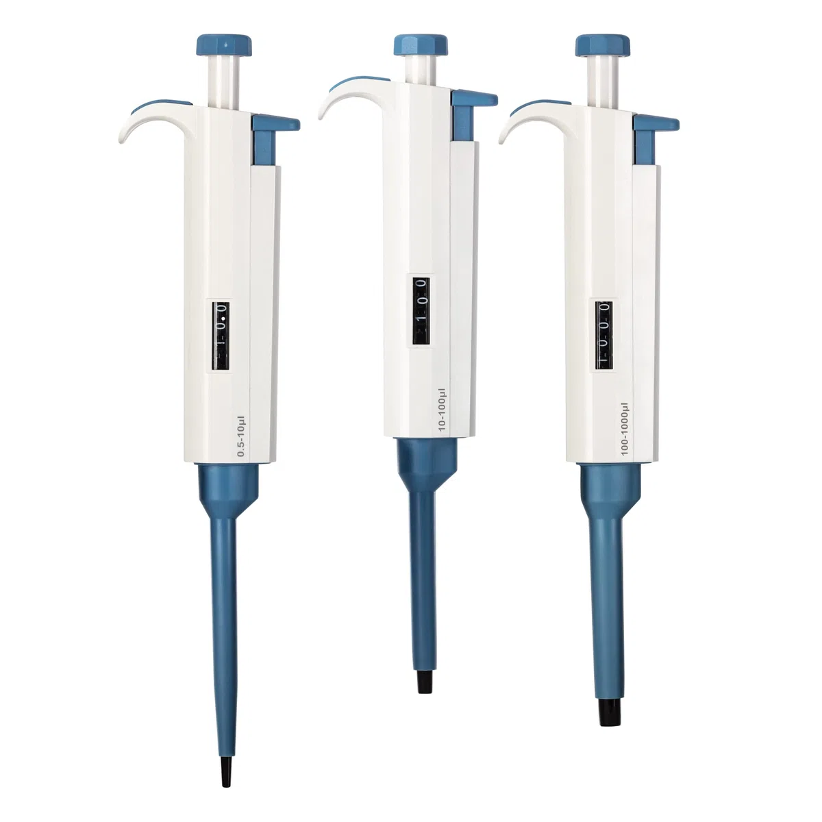 Kit de micropipetas 0.5-10ul 10-10ul 100-1000ul Pipeta ajustable de un solo canal, 3 piezas (pipetas SC-3pcs)