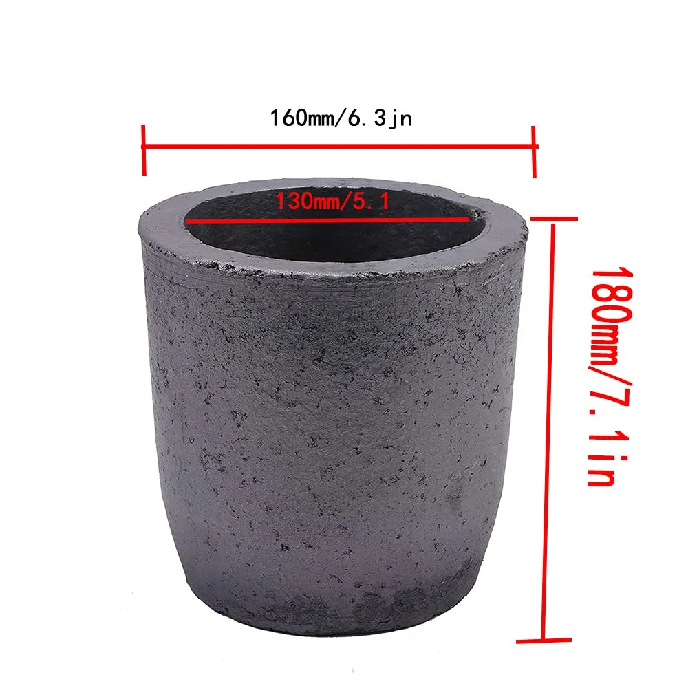 Crisol de grafito de carburo de silicio para fundición de oro, plata, latón, aluminio, ideal para aplicaciones de cobre de 12 kg o aluminio de 4 kg
