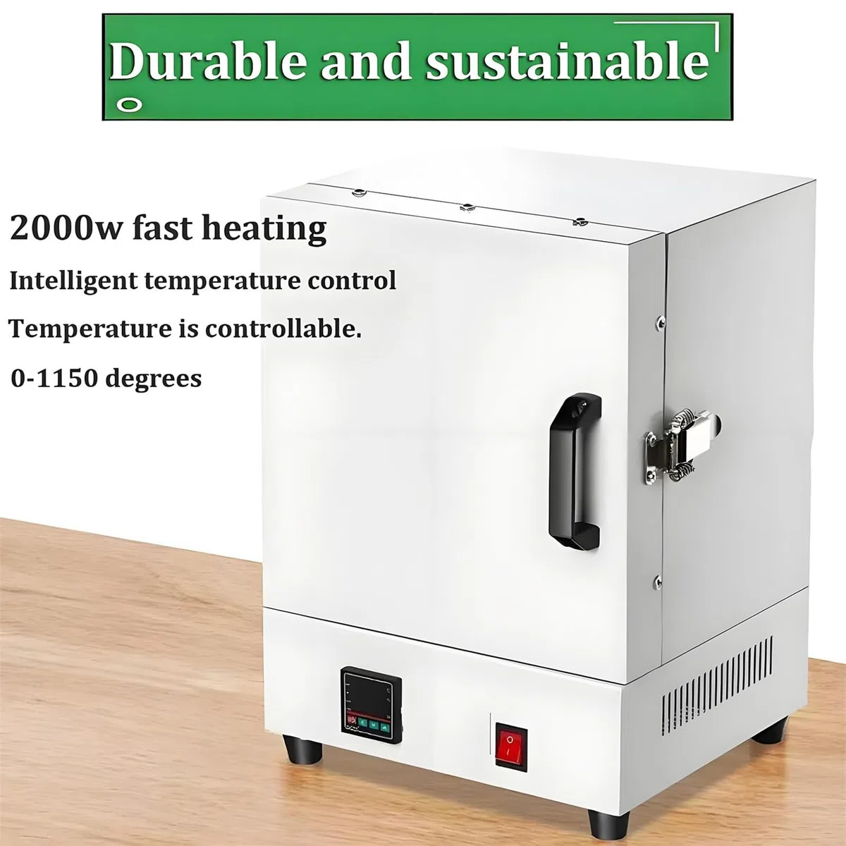 Horno de mufla de Laboratorio 1150 ℃ 2000 W, Horno Digital de Fibra cerámica para procesos de incineración, Tratamiento térmico y desparafinado de moldes de Yeso para joyería.